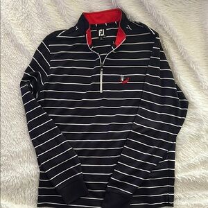 FootJoy Navy and Red Striped Sweatshirt